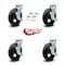 Service Caster 8 Inch Rubber on Steel Caster Set with Roller Bearings and Brake/Swivel Lock SCC SCC-30CS820-RSR-TLB-BSL-4 - alternate 6